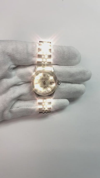 Rolex Datejust 26 mm White Mother Of Pearl Diamond Dial Stainless Steel Watch