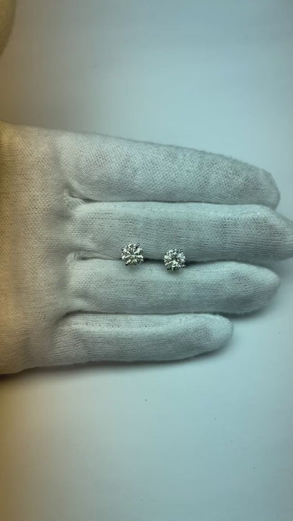 White Gold 14K 2.50 Carats Natural Earth Mined Diamonds Women Studs Earrings New