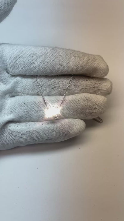 Lab Grown Diamond Pendant Necklace Double Claw Prong Setting 2 Carat WG 14K