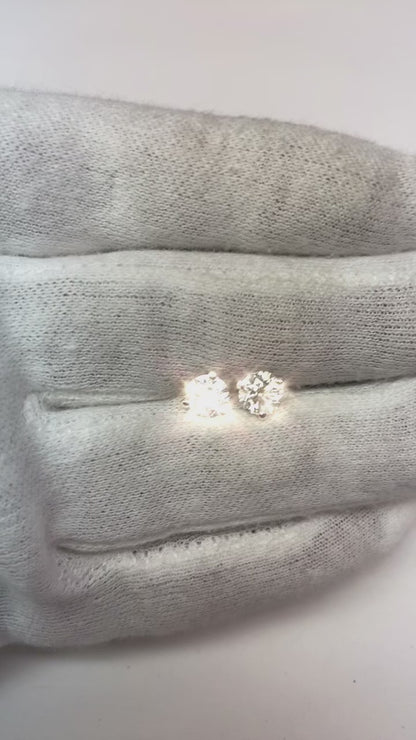 Lab Grown Diamond Stud Earrings 2 Carats Women CERTIFIED Jewelry White Gold 14K