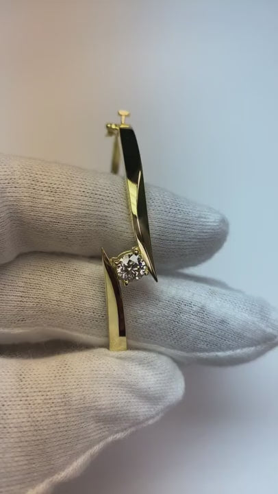 Single Natural Earth Mined Diamond Bangle 0.75 Carats Ladies Jewelry New