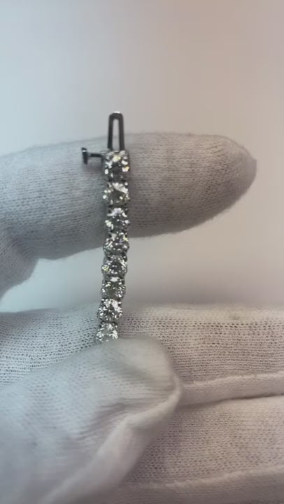 15 Carat Natural Earth Mined Diamond Tennis Bracelet