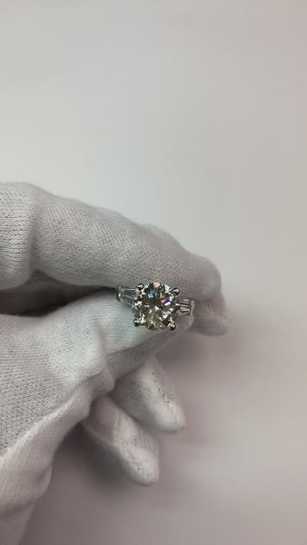 4 Carat 3 Stone Earth Mined Diamond Ring