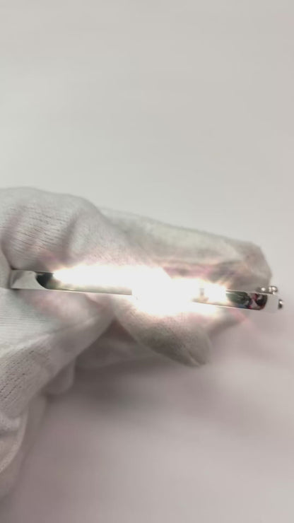 0.50 Carats Round Solitaire Natural Earth Mined Diamond Bangle White Gold 14K