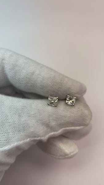 Cushion Cut 2.00 Carats Natural Diamonds Ladies Studs Earrings Gold White