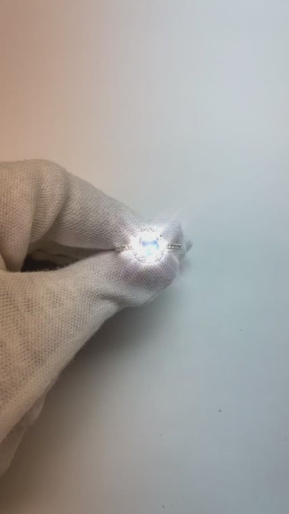 Halo Sapphire Cushion Cut Ladies Ring