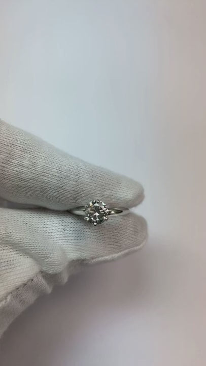 1 Carat Round Natural Earth Mined Diamond White Gold 14K Solitaire Engagement Ring New