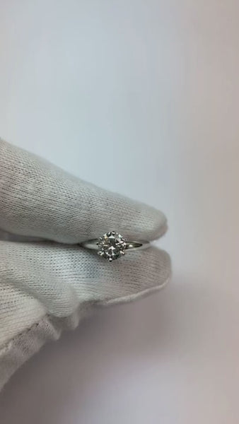 1 Carat Round Diamond White Gold 14K Solitaire Engagement Ring New