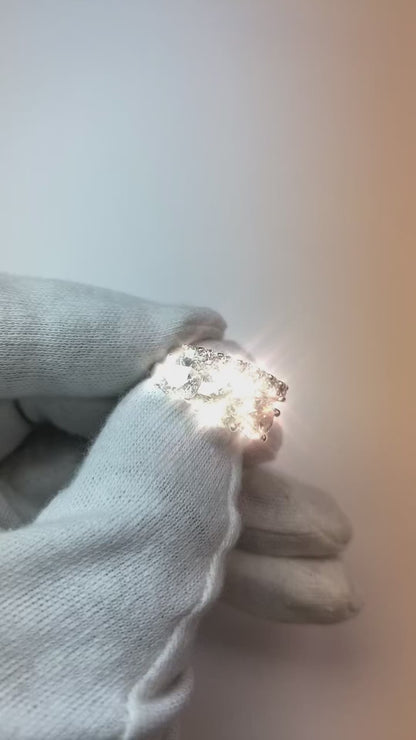 Three-Stone 5 Carats Round Anniversary Ring Set White Gold 14K Natural Earth Mined Diamond