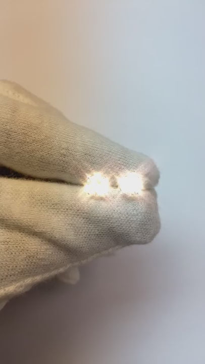 4 Prong Set Solitaire Round Natural Earth Mined Diamond Stud Earring Gold 14K 1.5 Ct.