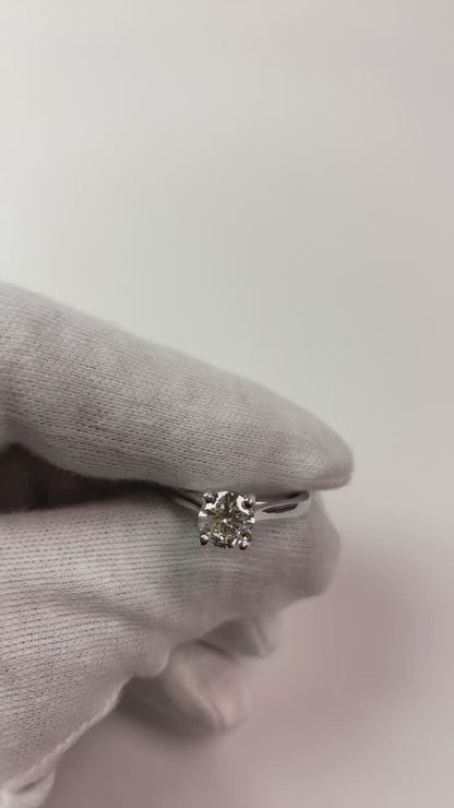 Cushion Natural Earth Mined Diamond Solitaire Ring
