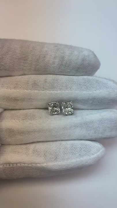 Big 5 Carat Radiant Cut Natural Earth Mined Diamond Stud Earrings New