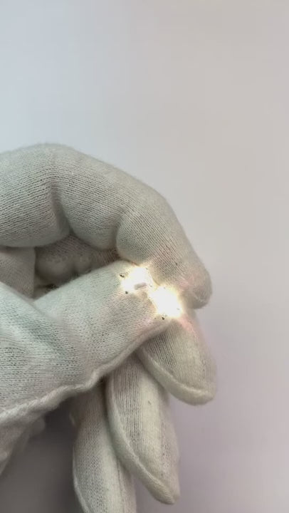 2 Carats 14K White Gold Emerald Cut Solitaire Natural Earth Mined Diamond Stud Earring