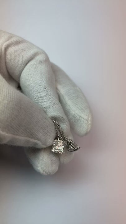 3.20 Carats Cushion Natural Earth Mined Diamond Stud Earring Women Gold Jewelry