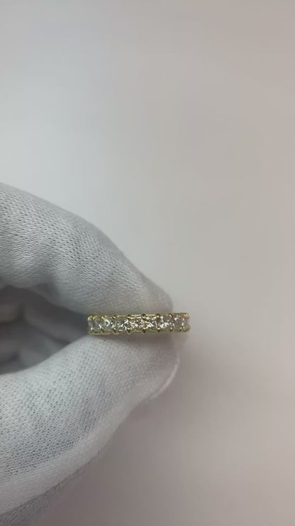 4.40 Carats Princess Cut Natural Earth Mined Diamond Band White Gold Women Jewelry