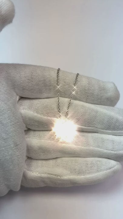 Natural Earth Mined Diamond Flower Necklace Pendant 1.75 Carats 14K White Gold