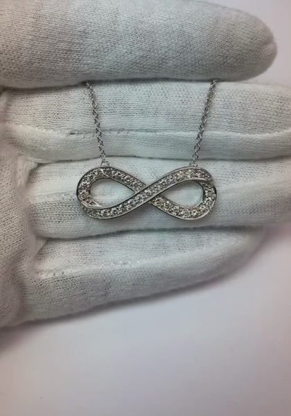 White Gold Round Diamond Necklace Pendant Lady Jewelry 1.25 Carats