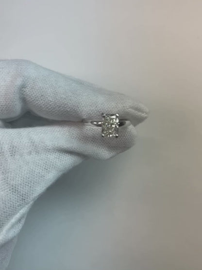 1.50 Ct. Radiant Cut Natural Earth Mined Diamond Solitaire Ring 4 Prongs