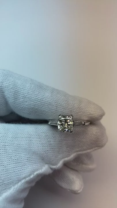 3.11 Ct. Radiant Center Natural Earth Mined Diamond 3 Stone Anniversary Ring