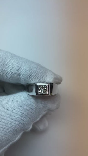 Men's Princess Cut Earth Mined Diamond Ring