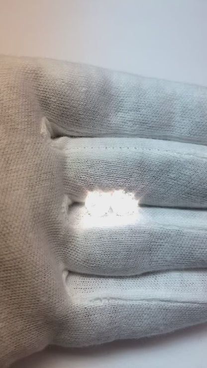 3.01 Carat Natural Earth Mined Diamond Stud Earrings Round White Gold Studs