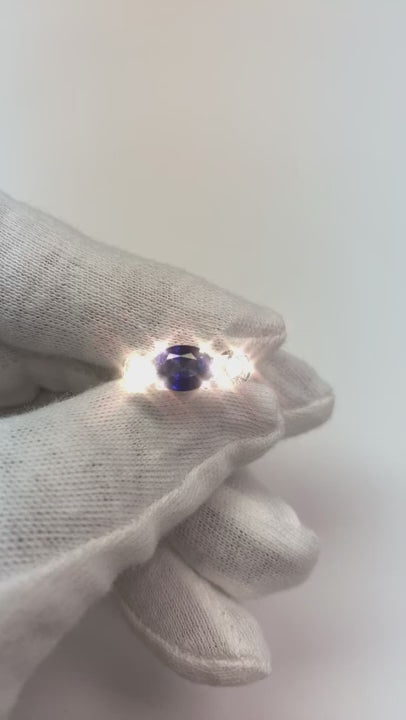 3 Stone Ring Oval And Round Cut Ceylon Sapphire & Natural Earth Mined Diamond 5 Carats New