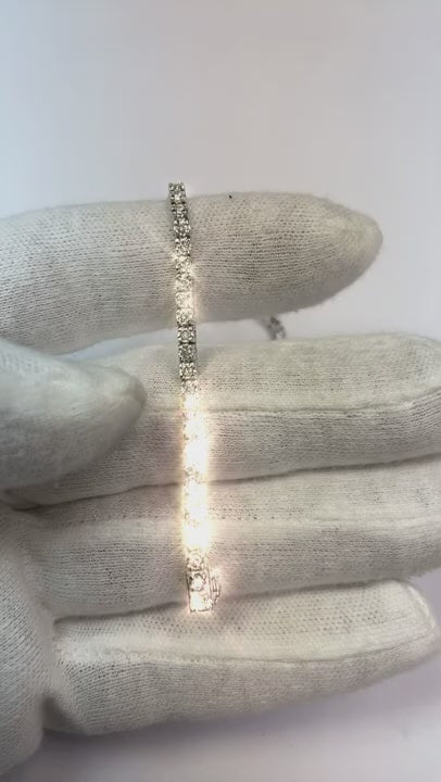 3 Ct Round Real Natural Earth Mined Diamond Tennis Bracelet 14K White Gold