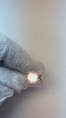 3 Stone Oval & Baguette Natural Earth Mined Diamond Engagement Ring 1.30 Carats White Gold 14K