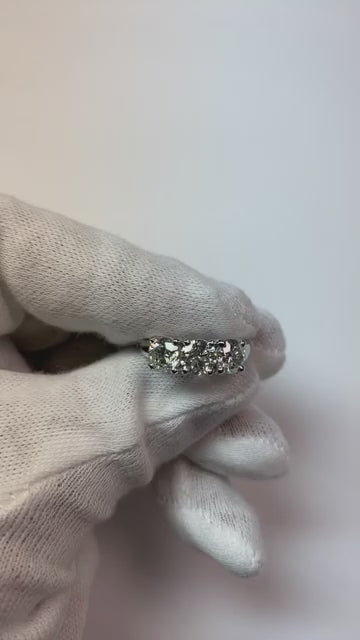 3 Carats Real Natural Earth Mined Diamonds Wedding Ring Three Stone Round Cut