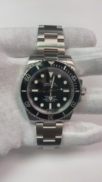 Rolex Submariner 41mm No-Date Black Dial SS Men's Watch