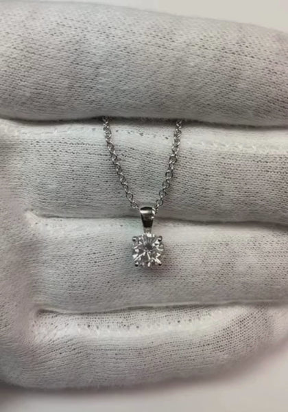 0.75 Ct Round Cut Solitaire Diamond Necklace Pendant