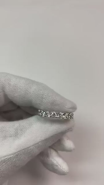 2 Carats Round Cut Diamond Wedding Band 14K White Gold