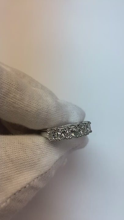 2.50 Carat Five Stone Princess Cut Natural Earth Mined Diamond Ring Solid White Gold New