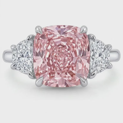 Pink Diamond Engagement Ring 4.1 Carat Cushion