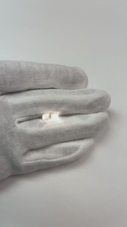 1 Carat Asscher Cut Genuine Natural Earth Mined Diamond Stud Earring Solid White Gold 14K