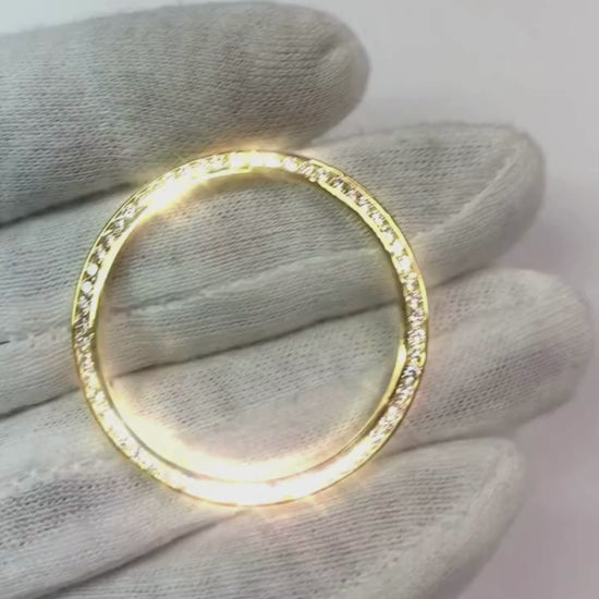 Yellow Gold 14K Custom Diamond Bezel To Fit Datejust Or President Watch 1.25 Carats