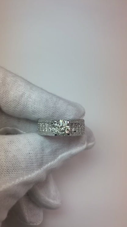 Real 4 Carats Ladies Natural Earth Mined Diamond Engagement Ring Gold 14K