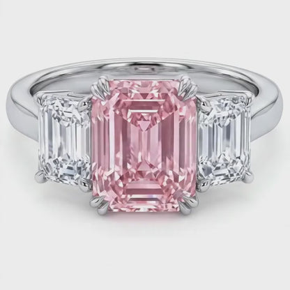 Pink Diamond Ring 4 Carat Emerald