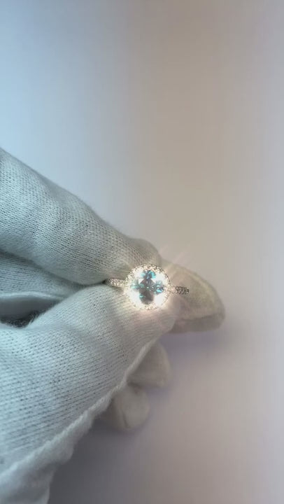 Blue Natural Earth Mined Diamond Ring