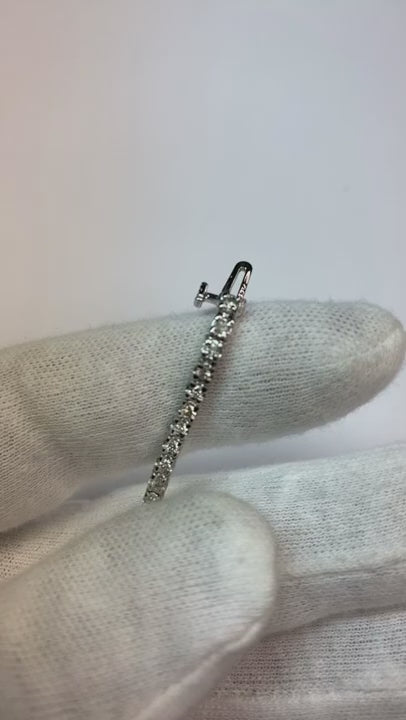 3 Ct Round Real Natural Earth Mined Diamond Tennis Bracelet 14K White Gold