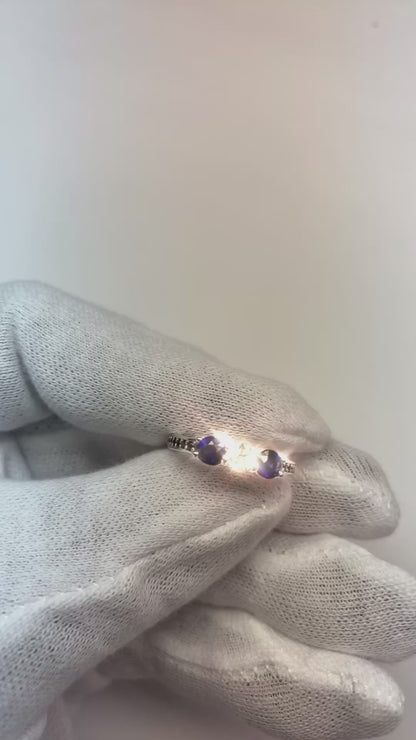 Blue Sapphire And Natural Earth Mined Diamond Engagement Ring 1.07 Carats New