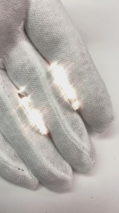 Channel Set 2.40 Ct Princess Cut Natural Earth Mined Diamonds Hoop Earrings White Gold 14K