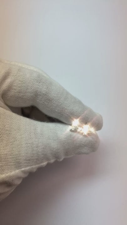 1 Carat Trilliant Cut Natural Earth Mined Diamond Stud Women Earring Pair White Gold 14K