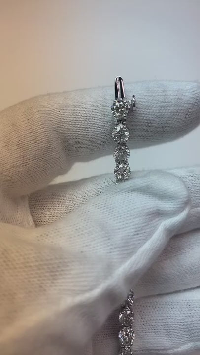 14.40 Ct Round Brilliant Cut Natural Earth Mined Diamond Tennis Bracelet White Solid Gold