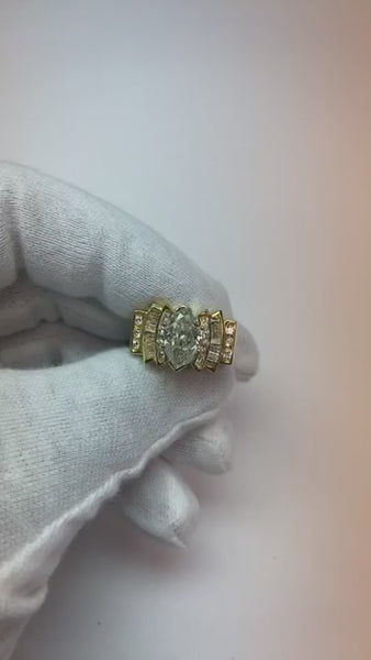 Big Marquise Cut Diamond Accented Ring 4.75 Ct. Women Jewelry New