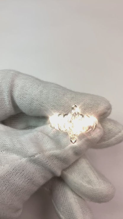 Big Marquise Cut Diamond Accented Ring