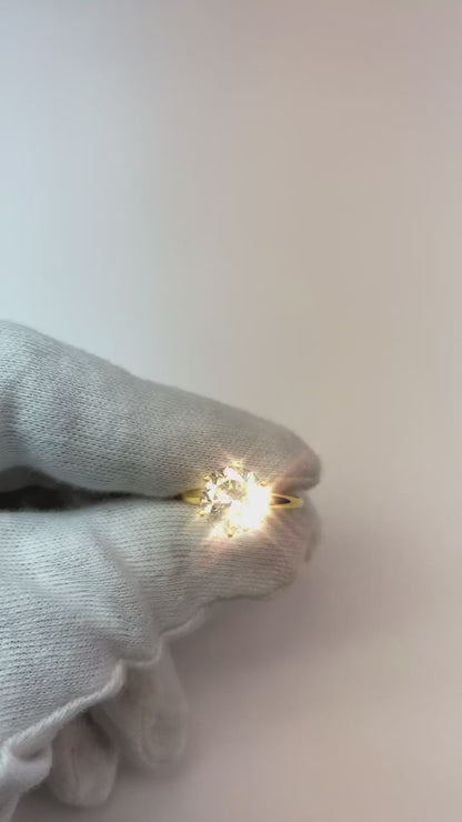 Round Real Natural Earth Mined Diamond 3.52 Ct. Solitaire Ring Two Tone Jewelry