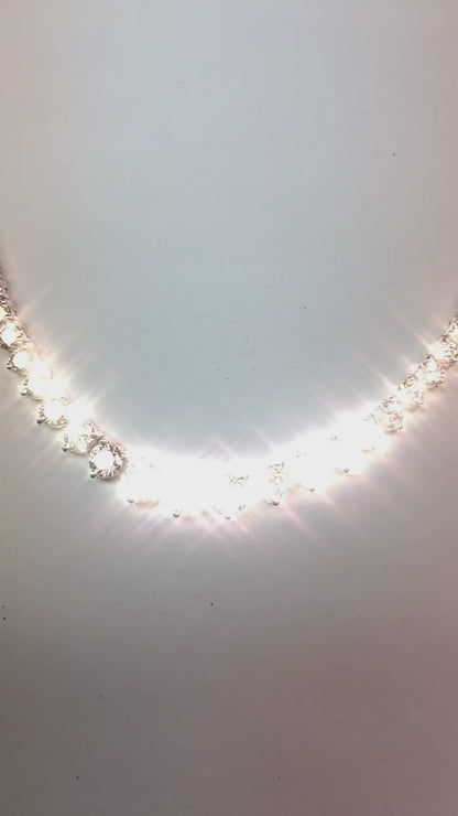 16 Carats Round Natural Diamond Diamond Tennis Red Carpet Ladies Necklace