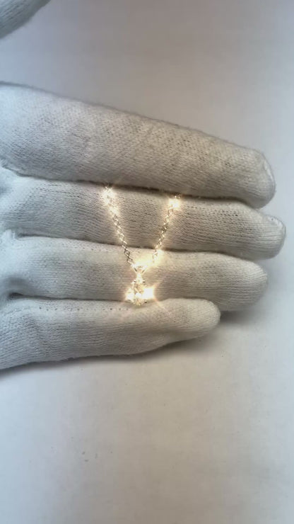 Pear Natural Earth Mined Diamond Pendant With Chain 1 Ct. Necklace