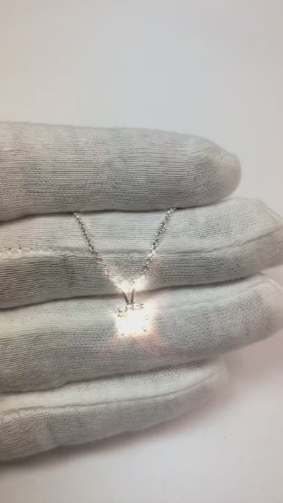 Solitaire Natural Earth Mined Diamond Necklace Pendant 1 Carat White Gold Women Jewelry